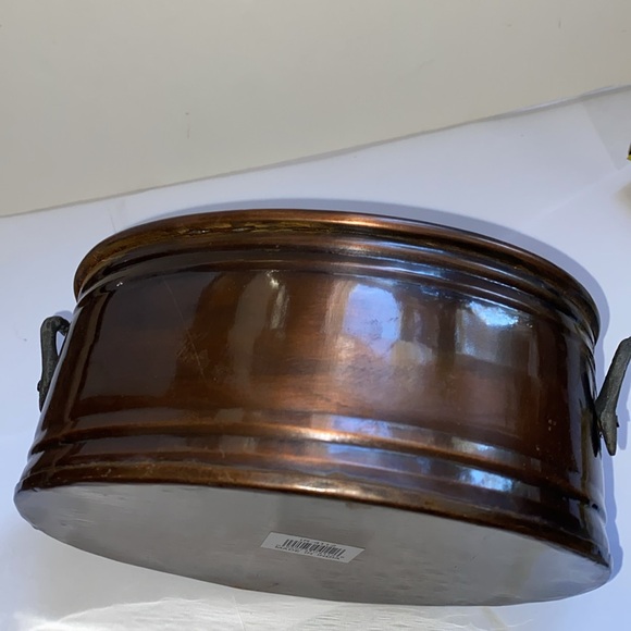 Metallic mercury glass crackle decorative plate and burnished brass planter - Picture 8 of 11